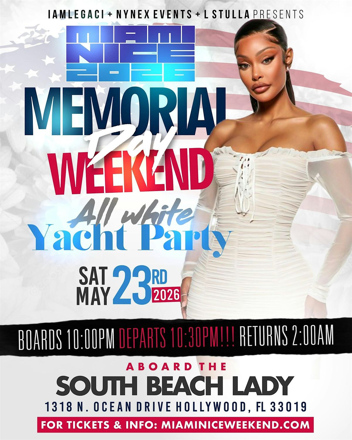 MIAMI NICE 2026 MEMORIAL DAY WEEKEND ANNUAL ALL WHITE YACHT PARTY
