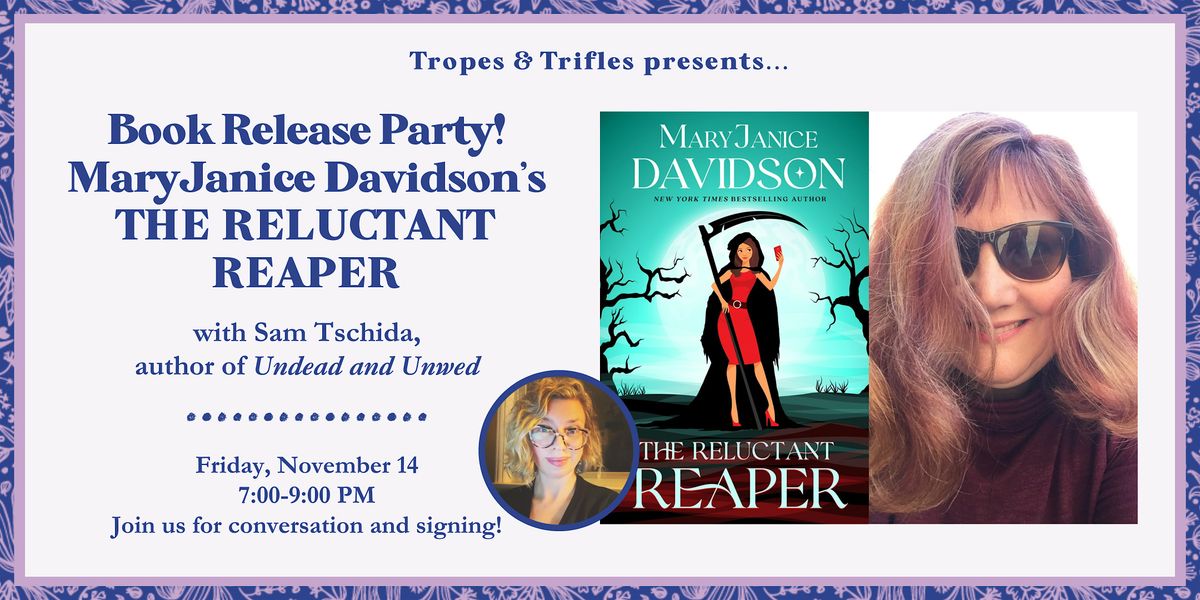 Book release party! MaryJanice Davidson's THE RELUCTANT REAPER