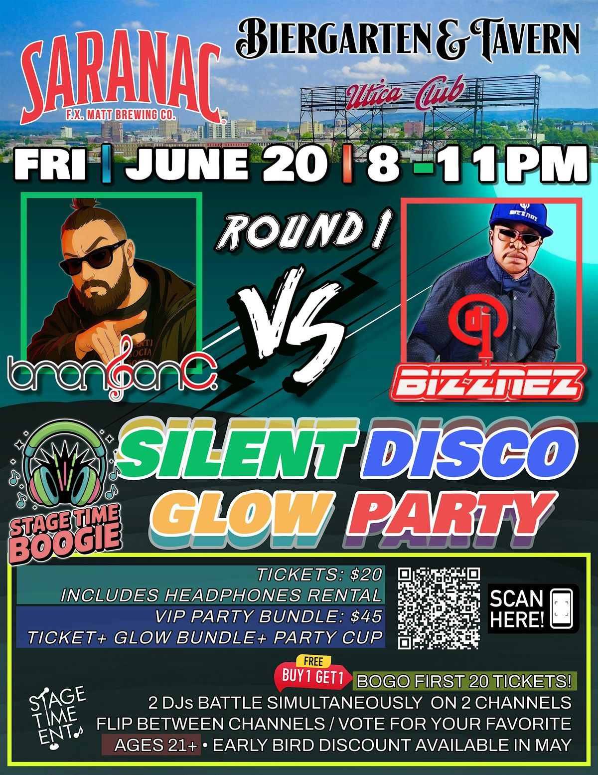 Stage Time Boogie: Silent Disco DJ Battle Glow Party