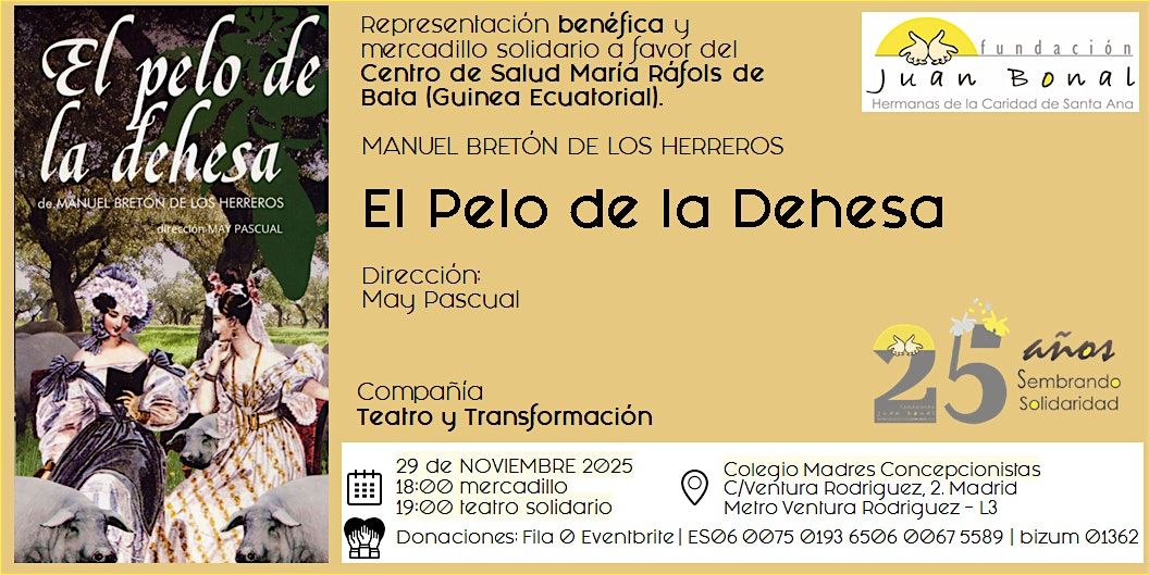Representaci\u00f3n ben\u00e9fica y mercadillo solidario - Fundaci\u00f3n Juan Bonal