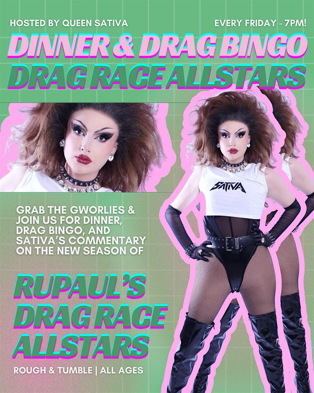 Dinner & Drag Bingo + Drag Race Allstars Watch Party!