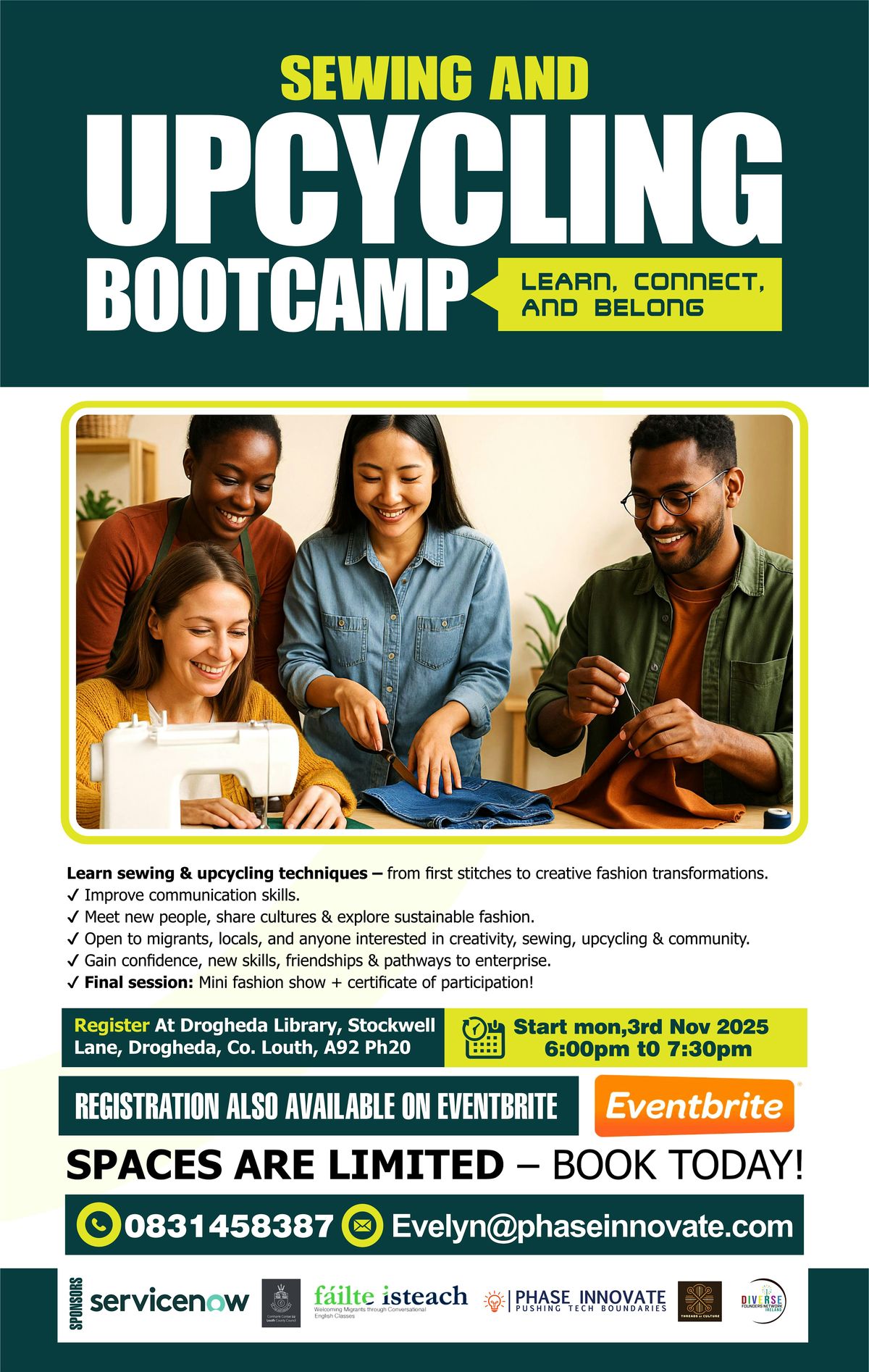 Sewing & Upcycling Bootcamp: Learn, Connect & Belong