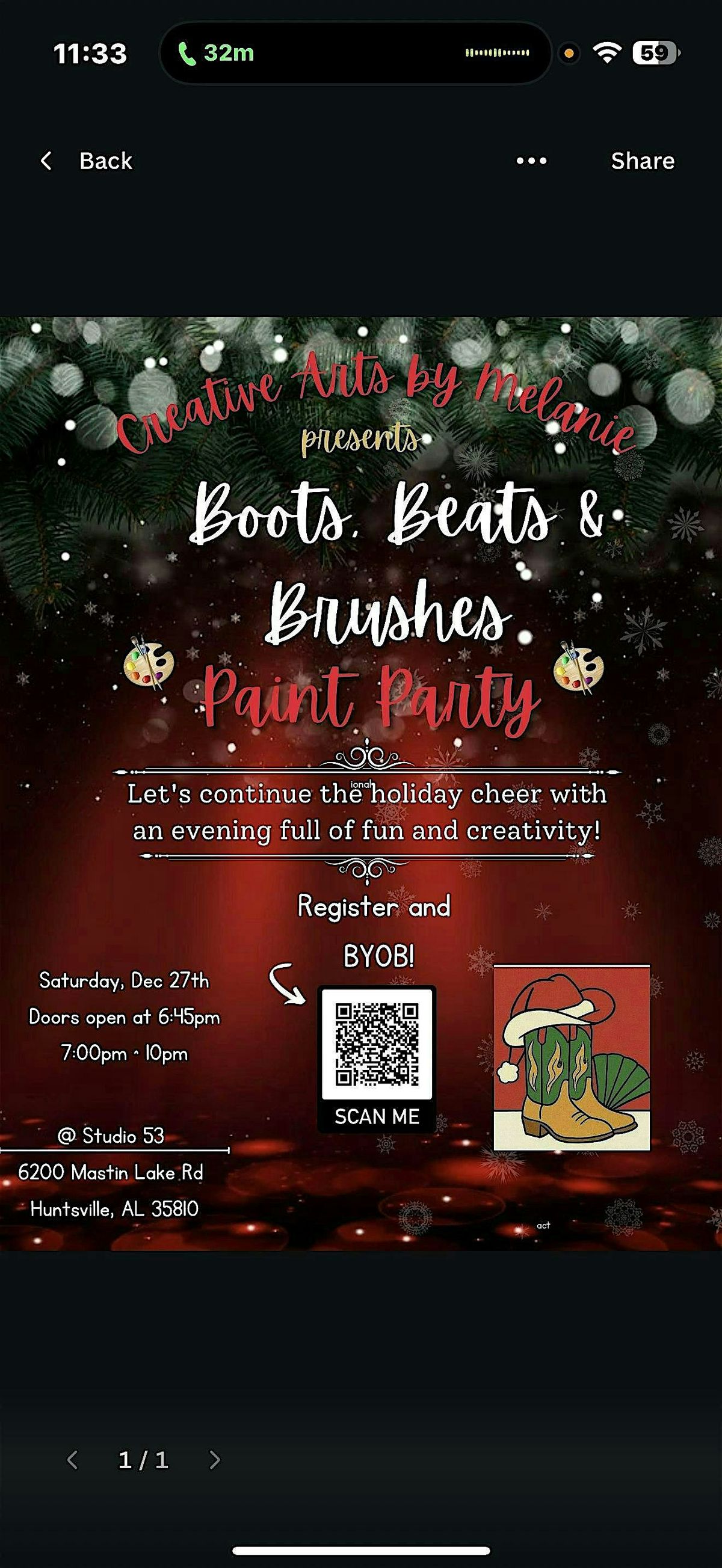 Boots, Beats & Brushes Paint Party