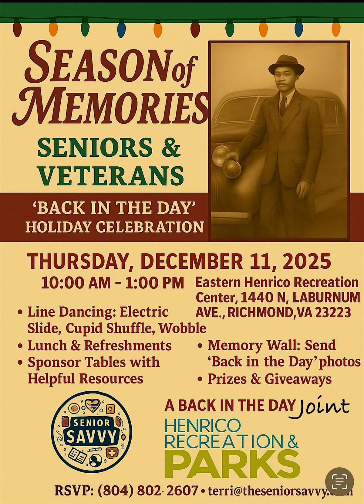 Season of Memories Seniors & Veterans \u201cBack In The Day\u201d Celebration!