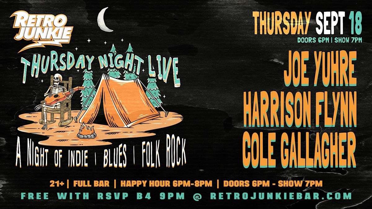 Original Indie\/Folk\/Rock w\/ Joe Yuhre, Harrison Flynn & Cole Gallagher!