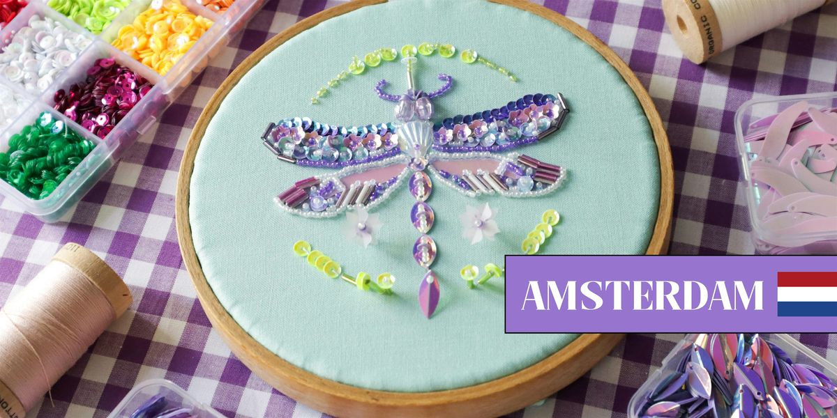 The Iridescent Dragonfly: Beads and Sequins Embroidery in Amsterdam