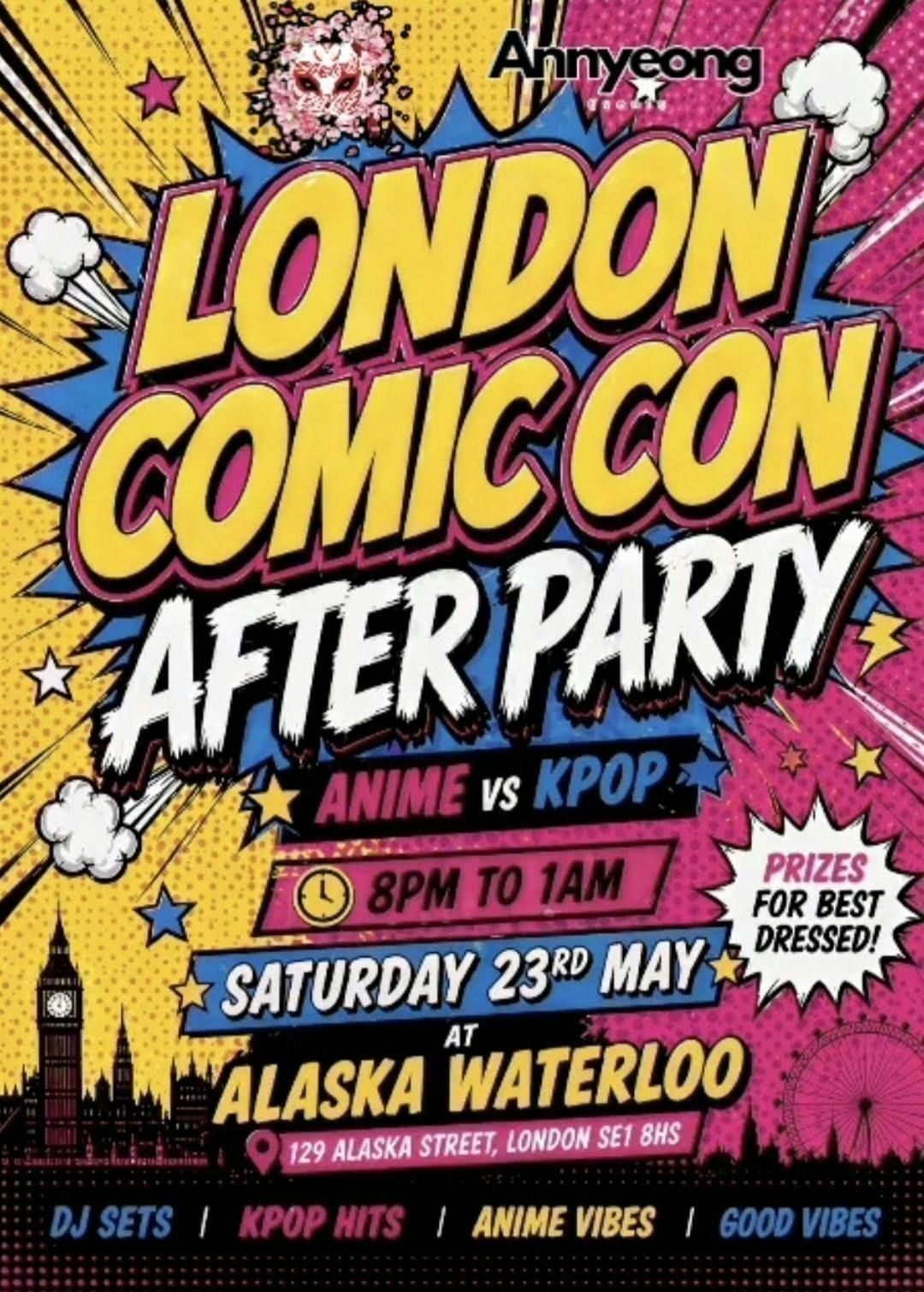 LONDON MCM ComicCon Afterparty: Anime X KPop Rave | Shibuya Vice X Annyeong Events | KPop & Anime OST | Tickets from \u00a35 | 23\/5\/26