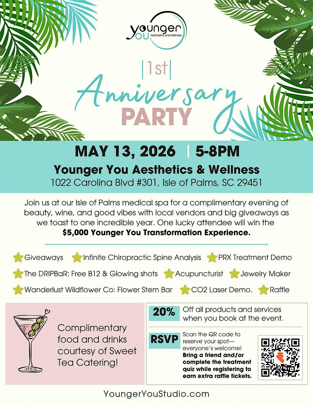 Younger You 1st Anniversary Party on Isle of Palms