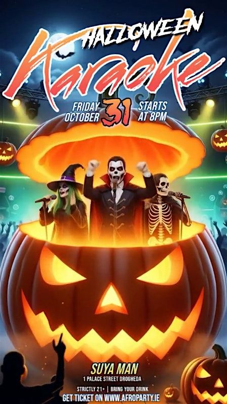 Halloween Karaoke Party at SUYA MAN Drogheda, FRIDAY 31ST OCT. 2025