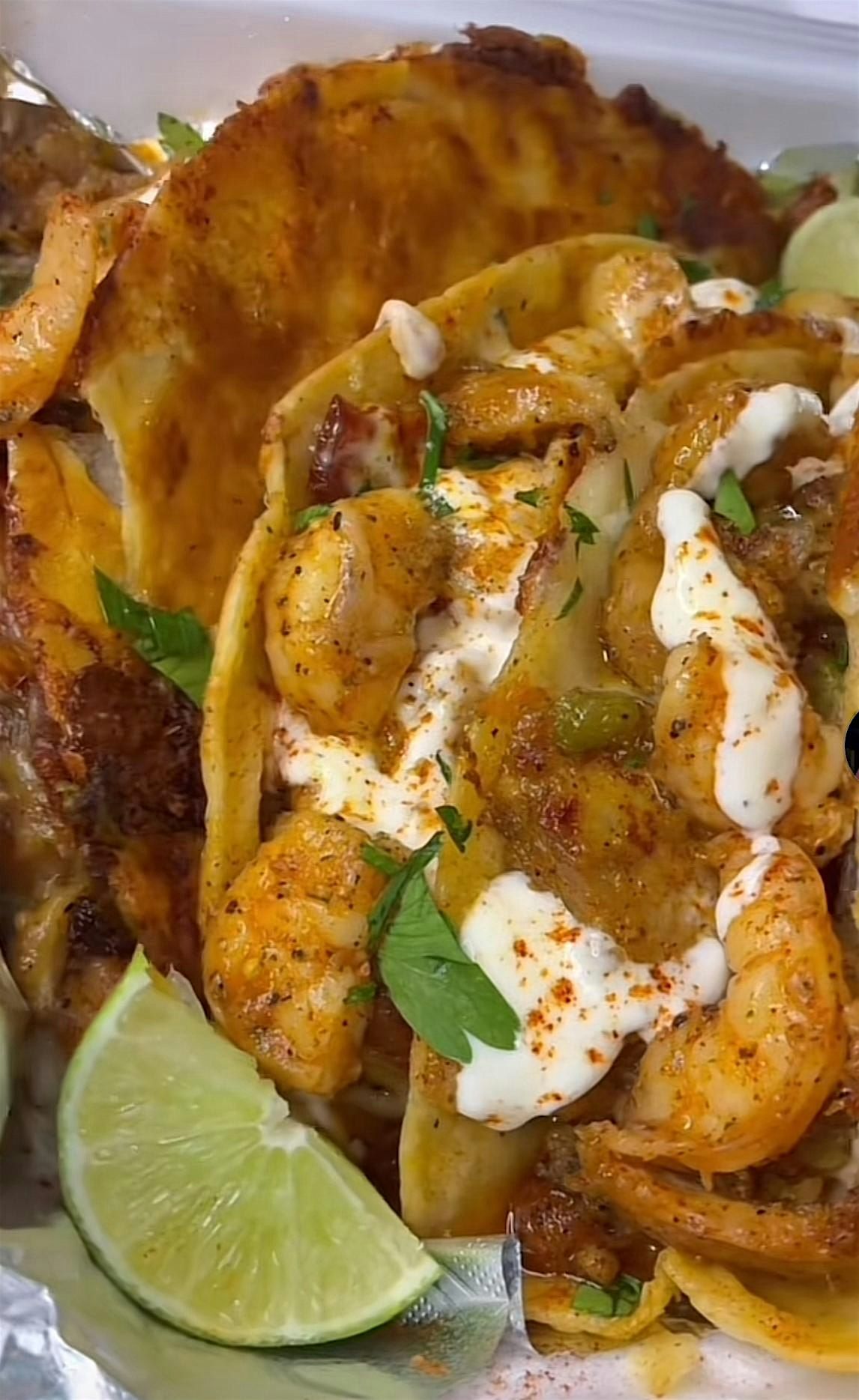 CHICKEN BACON RANCH SHRIMP TACOS