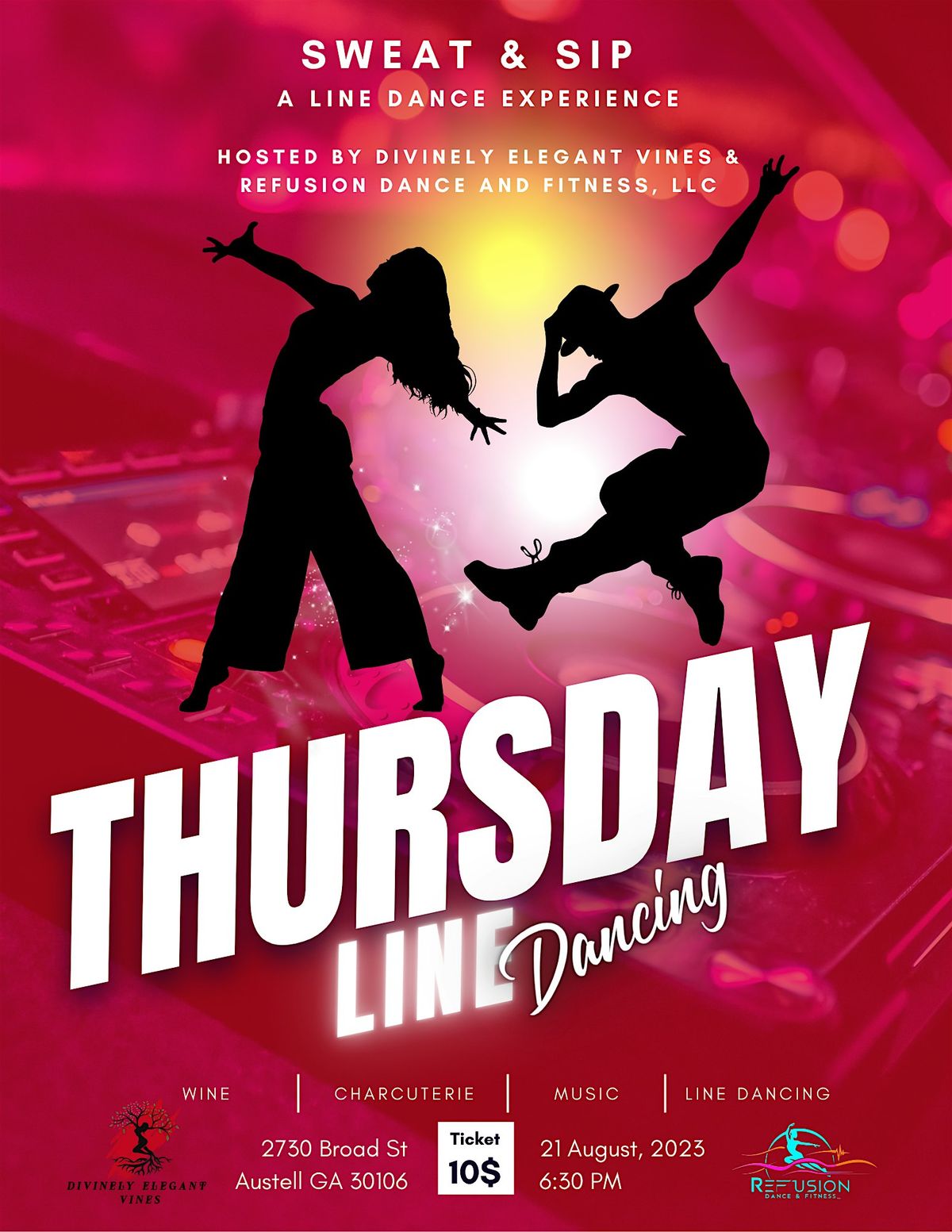 Sweat & Sip Line Dancing Experience