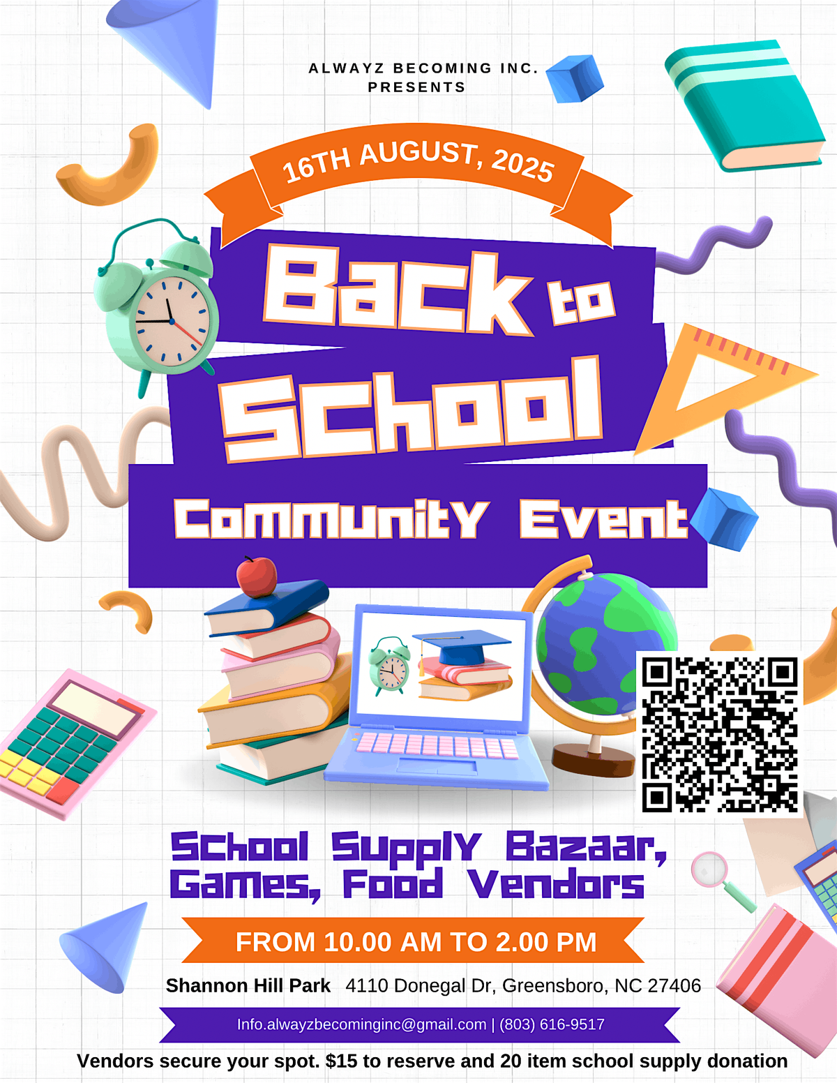 Community Cleanup and Back to School Event