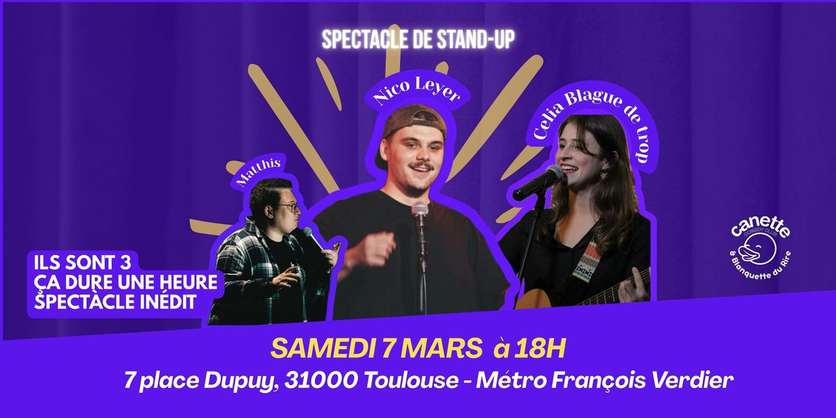 Spectacle de stand up - Nico Leyer, C\u00e9lia Blague de trop, Matthis