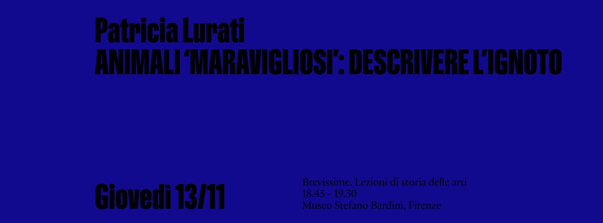 BREVISSIME: Patricia Lurati ANIMALI \u02bbMARAVIGLIOSI\u02bc: DESCRIVERE L\u2019IGNOTO