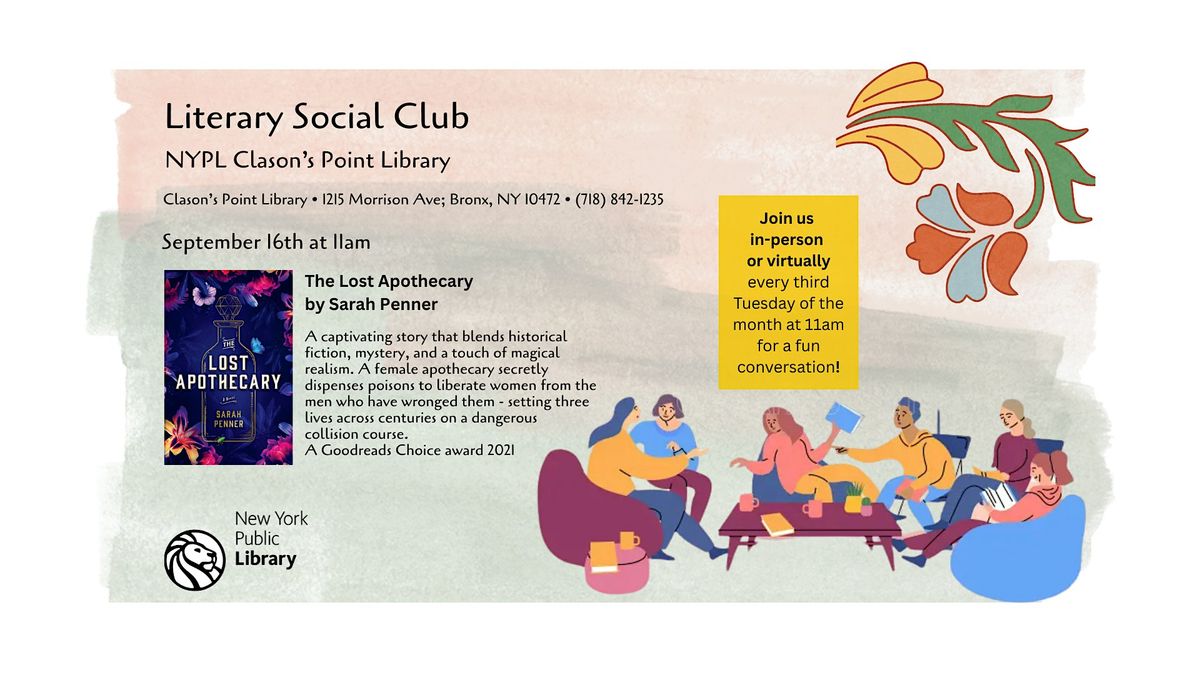 Literary Social Club: The Lost Apothecary by Sarah Penner