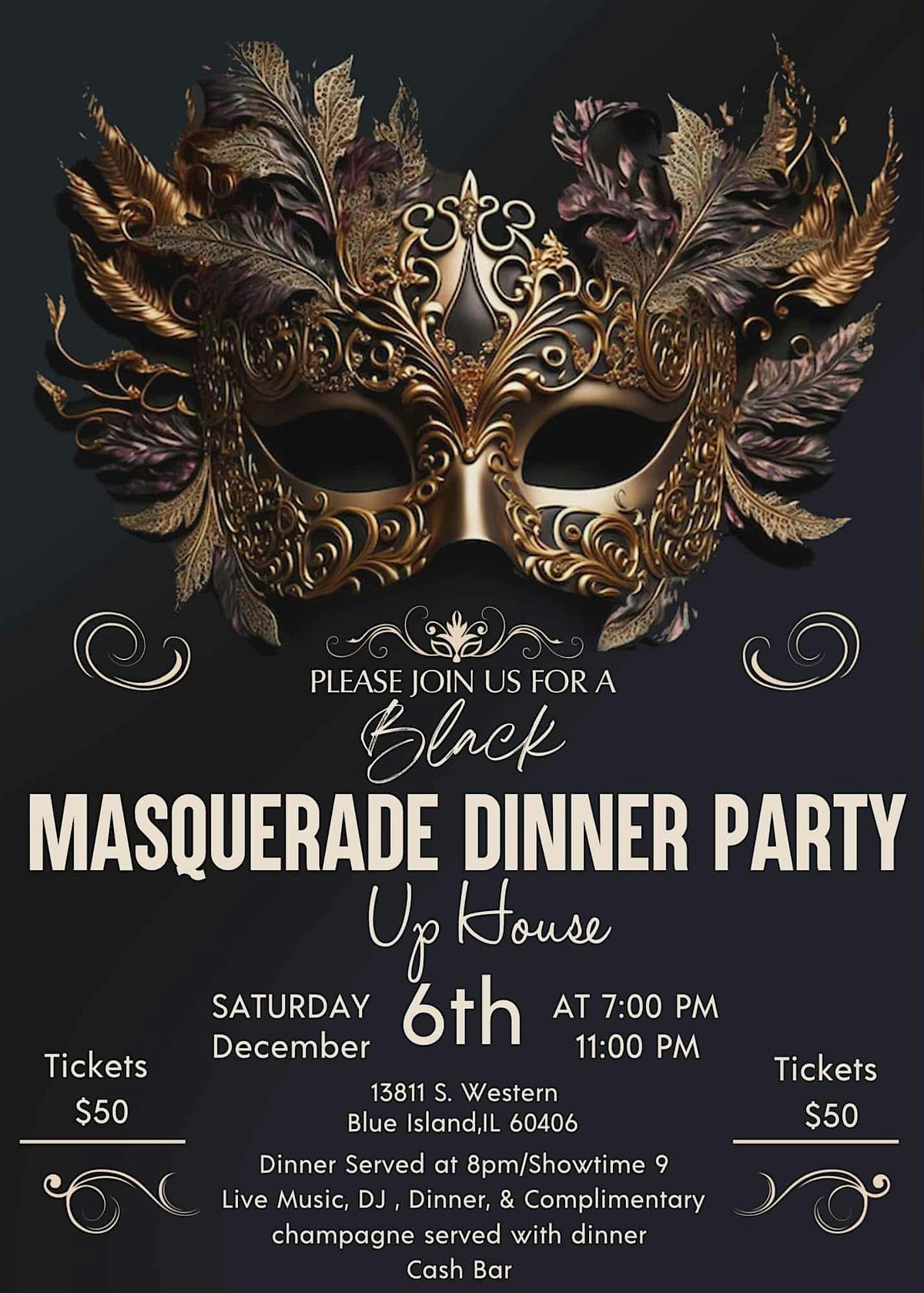 Black Masquerade Dinner Party