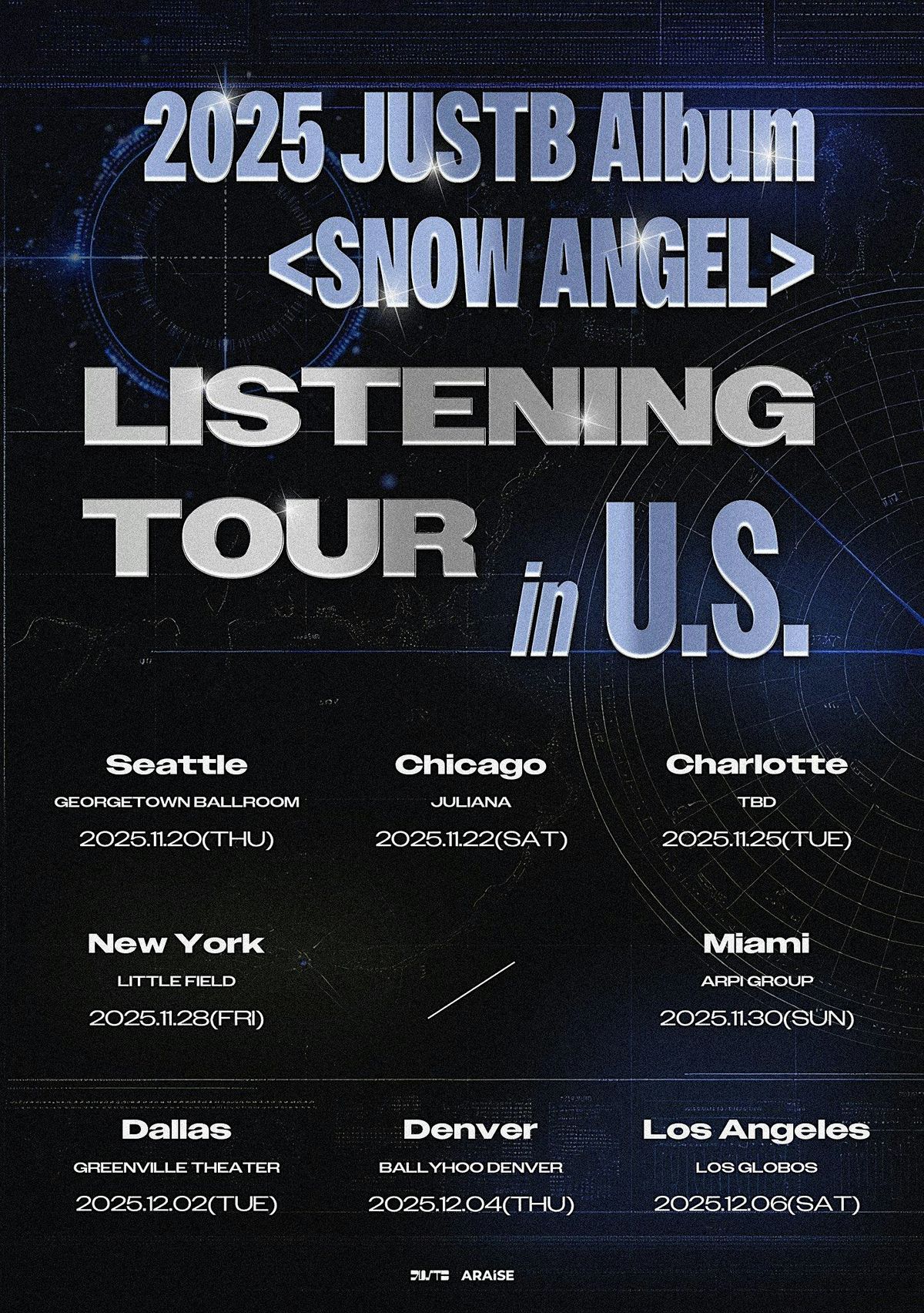 JUSTB Album SNOW ANGEL Listening Tour