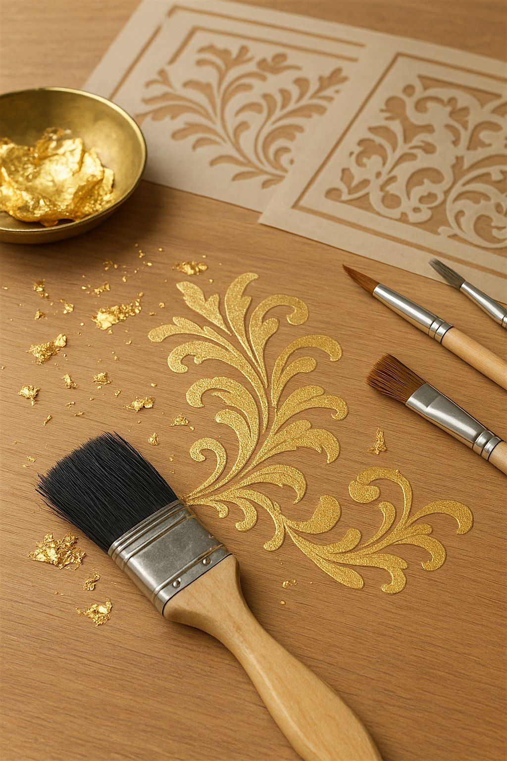 Furniture Painting Techniques: Gold Leaf and Gilding Flakes