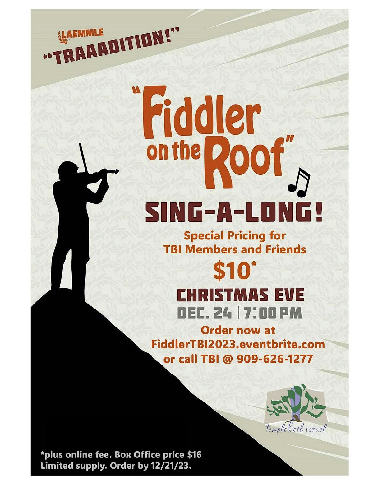 Fiddler on the Roof @ Laemmle Claremont w\/TBI 2025
