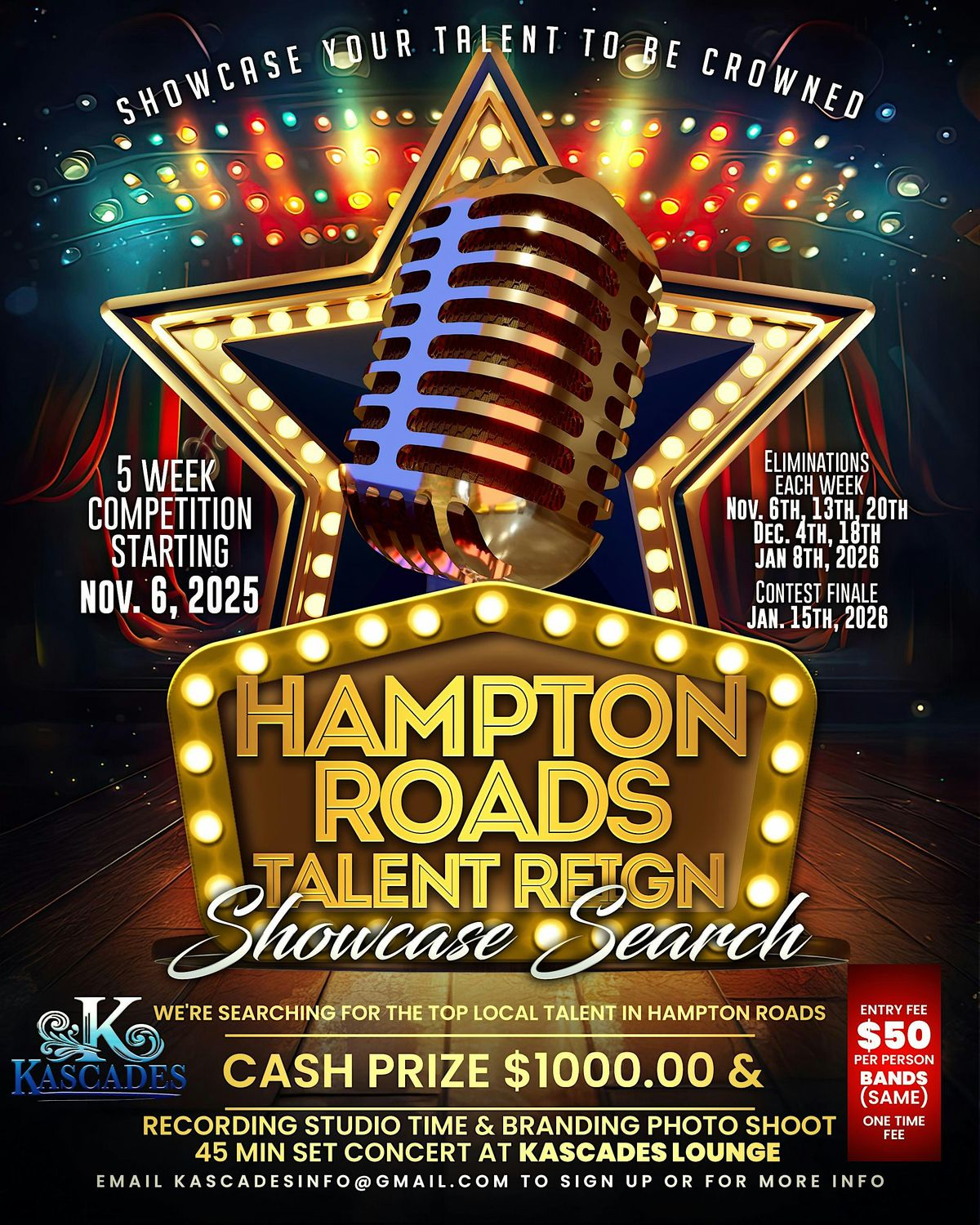 Hampton Roads Talent Reign: Showcase at Kascades Lounge