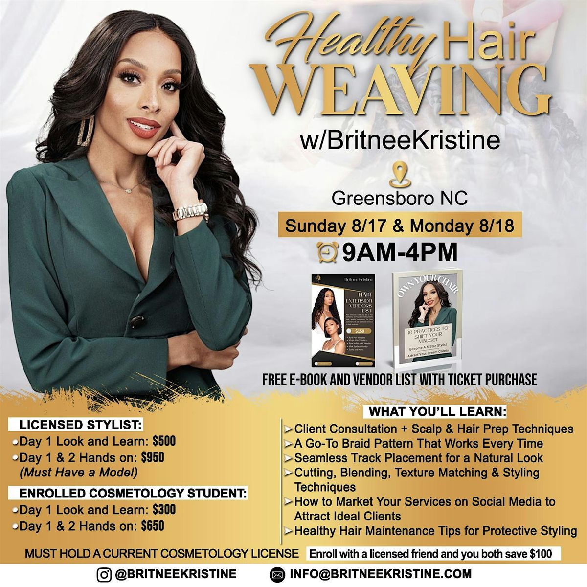 HEALTHY HAIR WEAVING w\/ Licensed Cosmetologist Britnee Kristine "GSO"