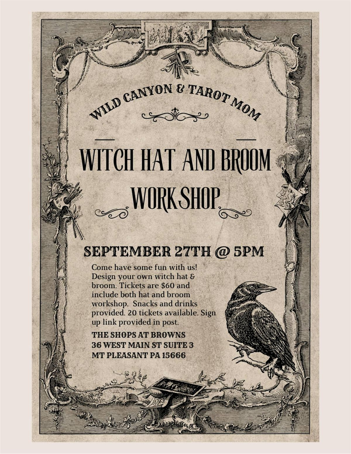 Witches Hat & Broom Workshop by Wild Canyon and Tarot Mom