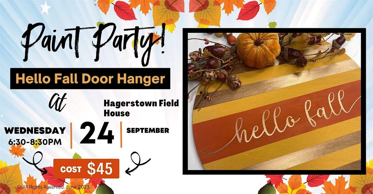 Hello Fall Door Hanger at Hagerstown Field House