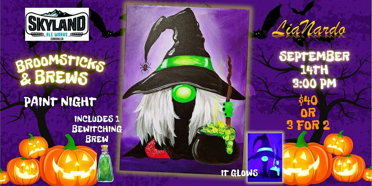 Broomsticks & Brews Paint & Sip at Skyland Ale Works