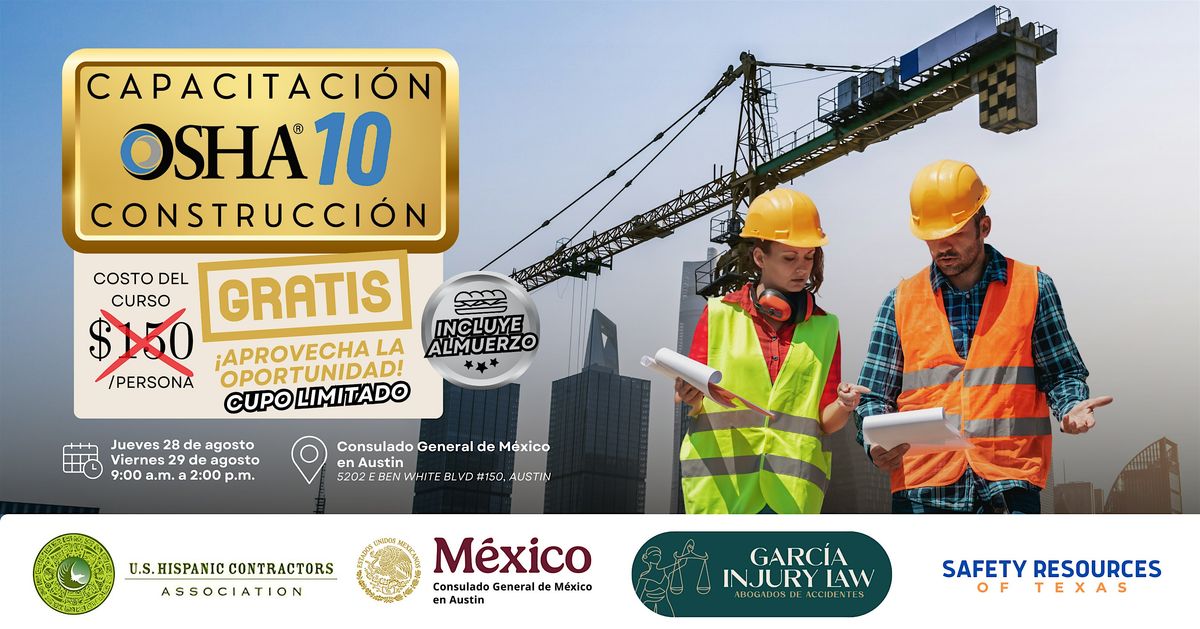 Capacitaci\u00f3n OSHA 10 de Construcci\u00f3n GRATIS