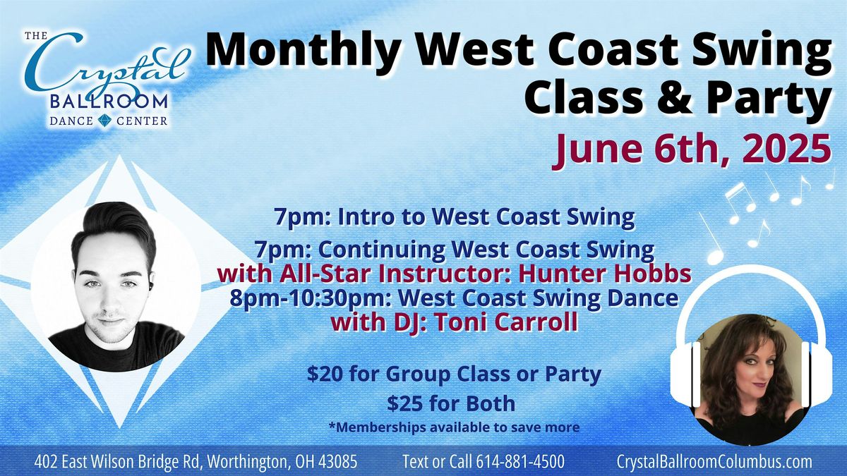 Monthly West Coast Swing Class and Party
