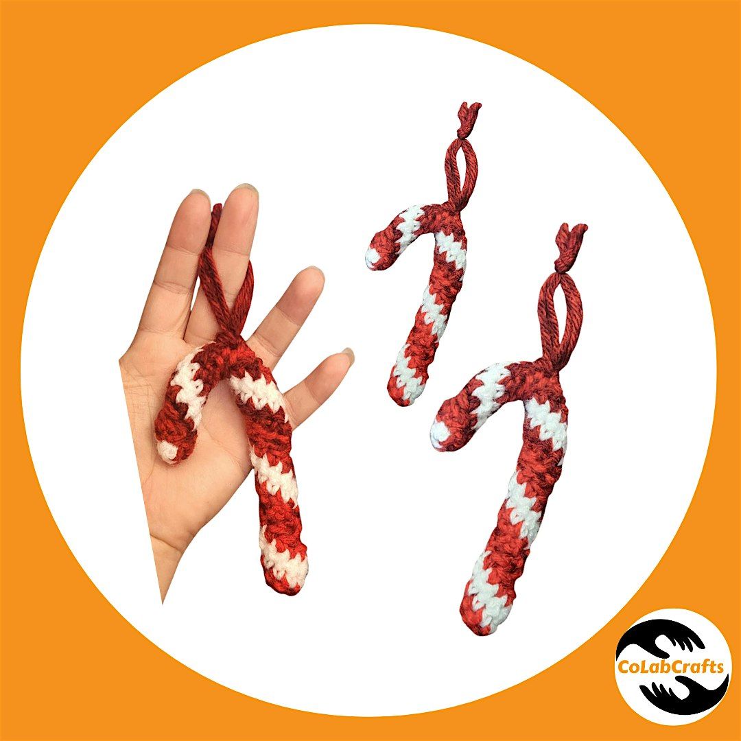 Candy Cane Crochet Ornament