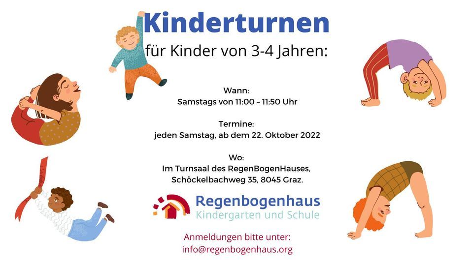 Turnstunden für Kindergarten Kinder | Regenbogenhaus - Kindergarten und