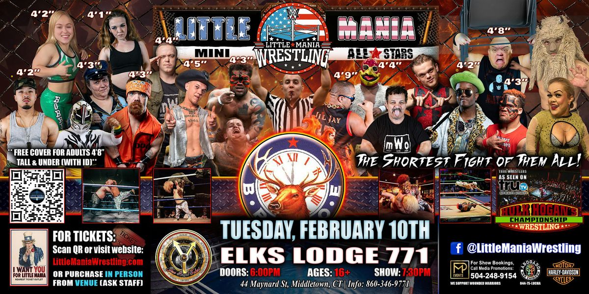 Middletown, CT - Little Mania Mini Wrestling @ Elks Lodge 771