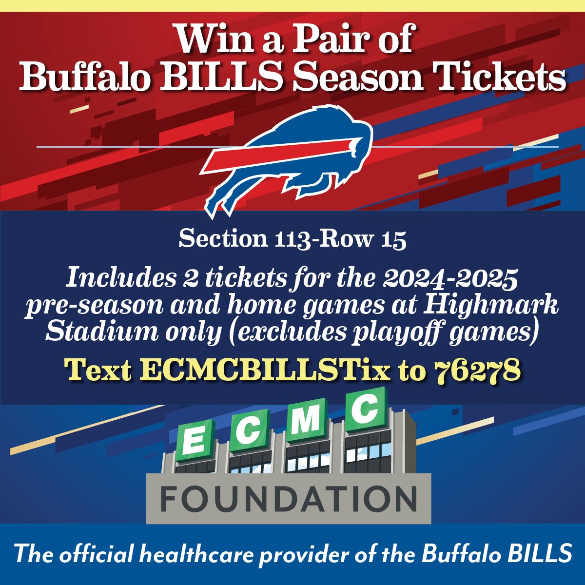 2025 Buffalo Bills Season Tickets (Includes Tickets To All Regular Season Home Games)