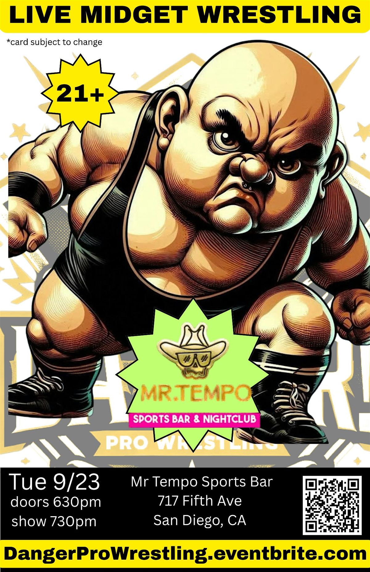 Midget Wrestling RETURNS to Mr Tempo in The Gaslamp, San Diego