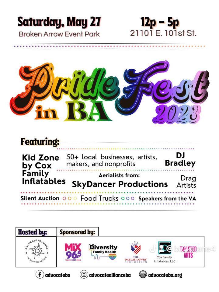 Pride Fest in BA 2023 21101 E 101st St S, Broken Arrow, OK 740143602