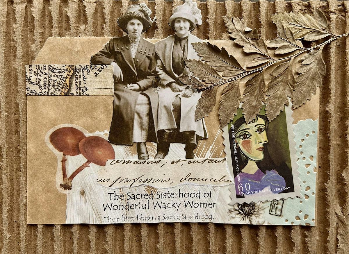 Vintage Collage on Recycled Cardboard