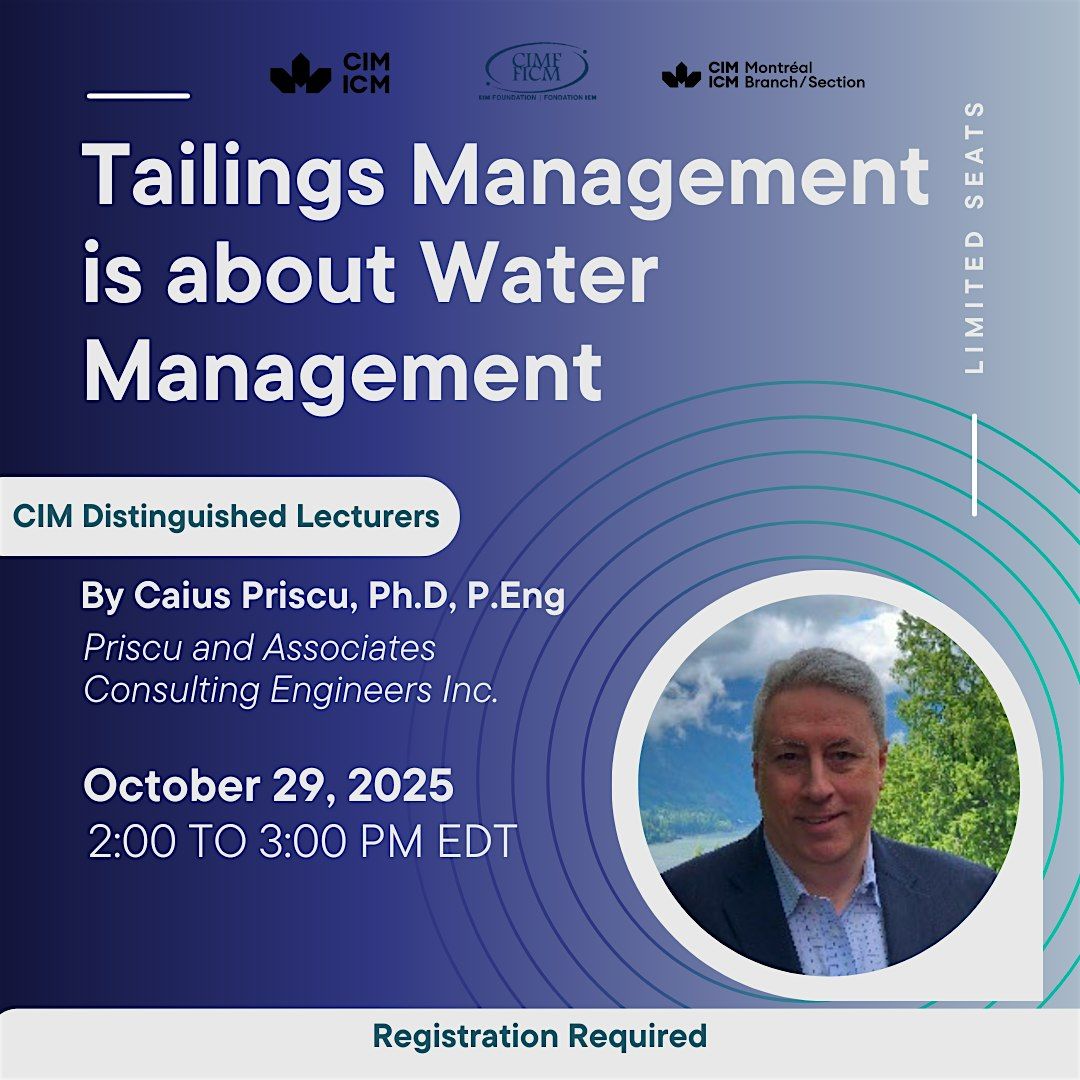 CIM Montreal - Tailings Management is about Water Management