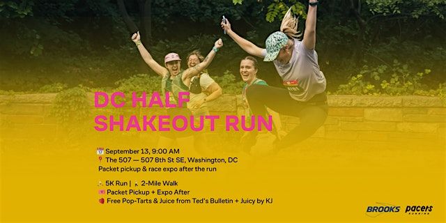 Pacers x Brooks - DC Half Shake Out Run