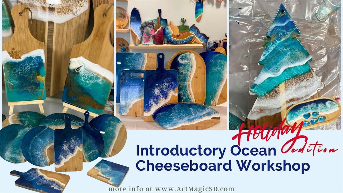 Epoxy Resin Art: introductory class - Ocean Cheese Board | San Diego