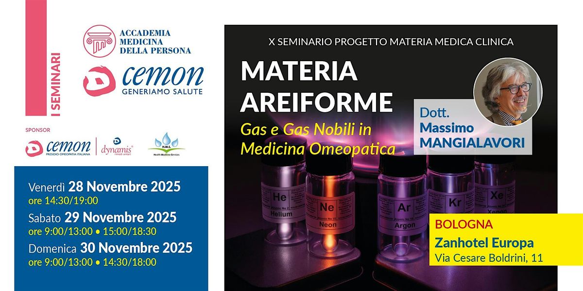 BOLOGNA-X SEM. PROGETTO M.MEDICA - MATERIA AREIFORME - DR. M.MANGIALAVORI
