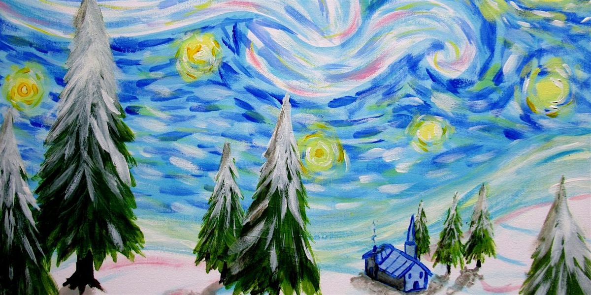 Paint Starry Night At Christmas Time, Bourn