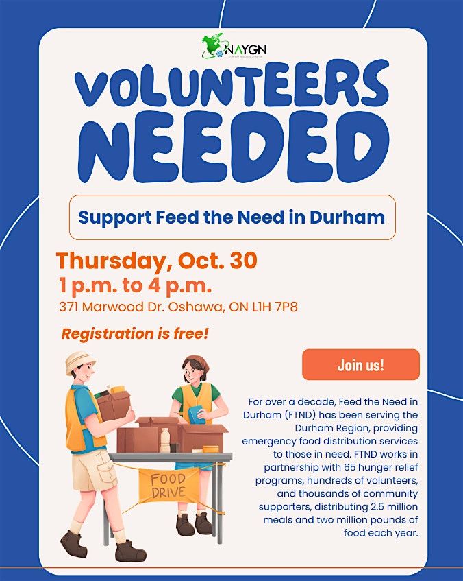 NAYGN Durham Food Bank Drive - Feed The Need Durham