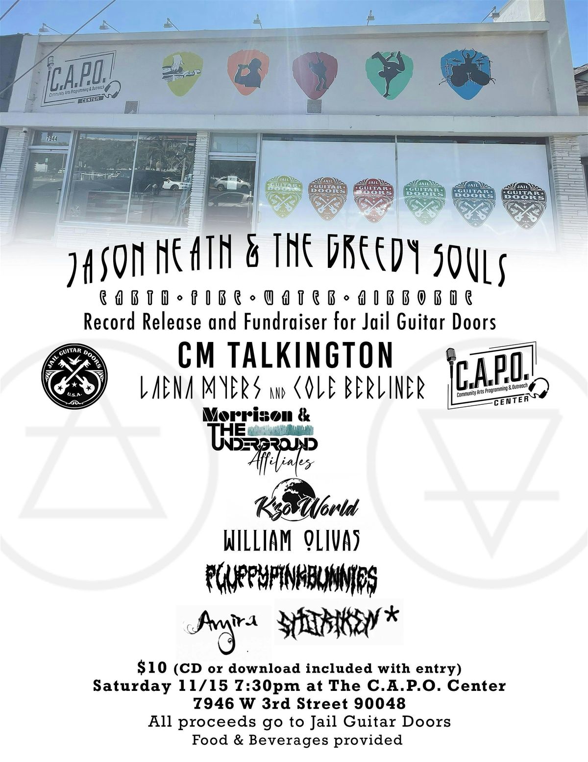 Jason Heath & The Greedy Souls Record Release and Fundraiser for JGD-USA