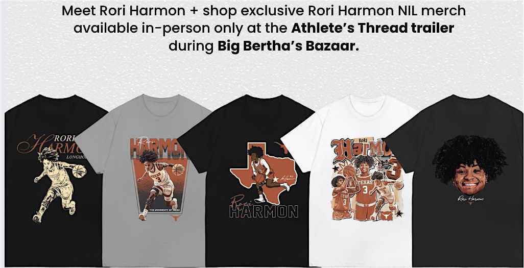Athlete's Thread Meet & Greet with Rori Harmon at Big Berthas Bazaar