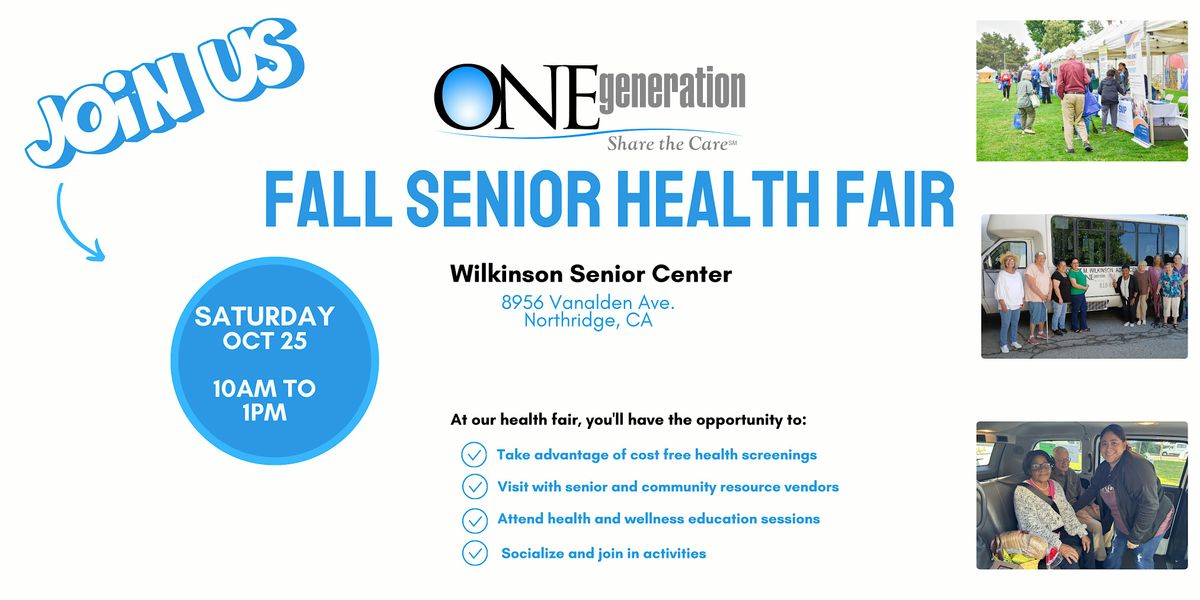 Fall Senior Health Fair - ONEgeneration Wilkinson Senior Center