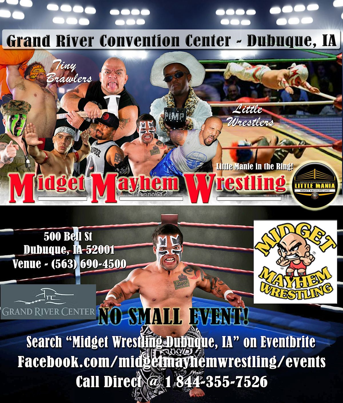 Midget Mayhem Wrestling Rips Through the Ring! Dubuque IA 12+