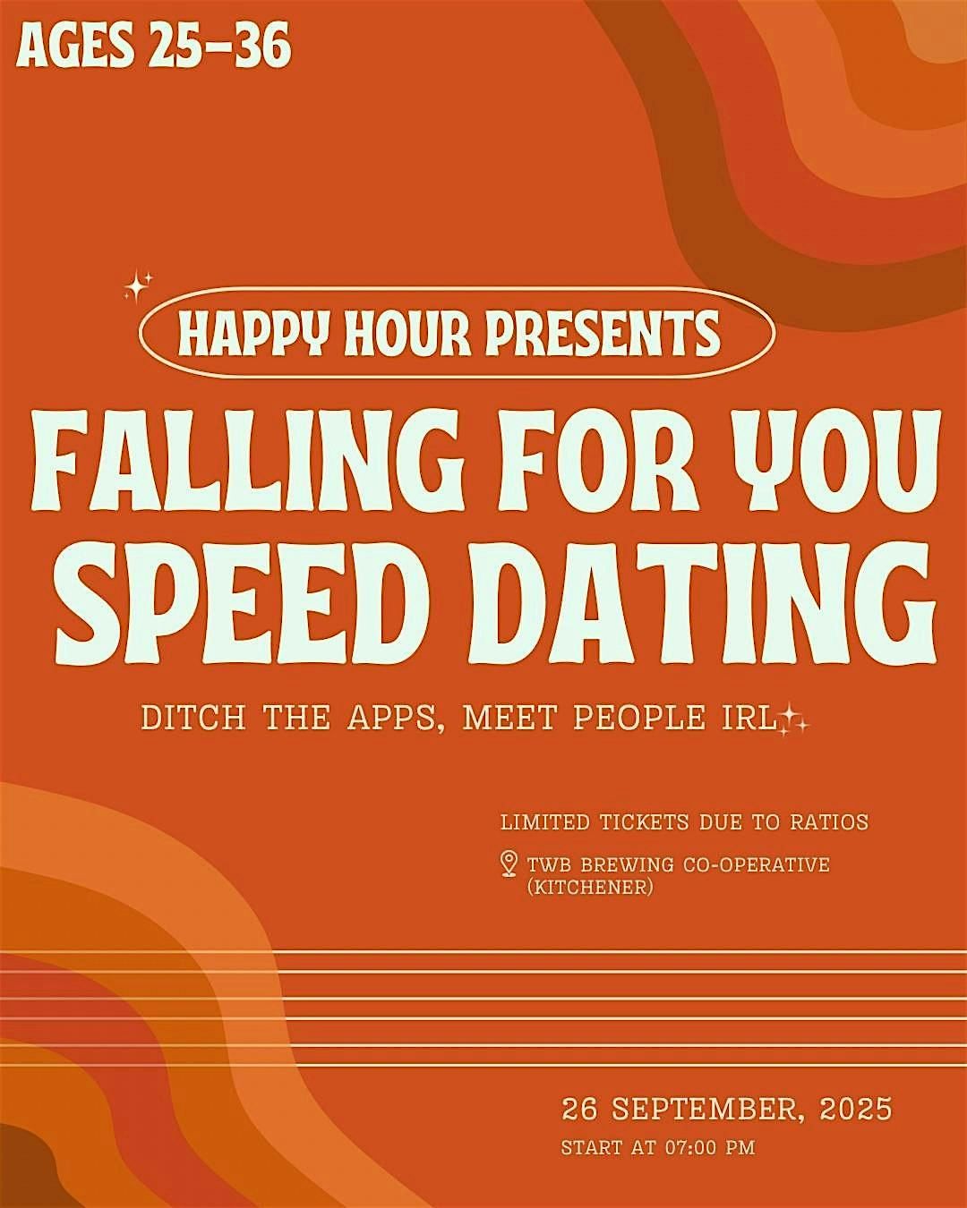Falling for You Speed Dating Ages 25-36 @TWB Brewing (Kitchener)