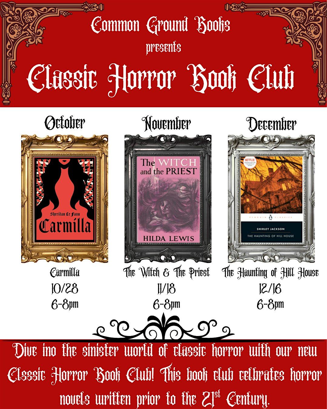 CGB Classic Horror Book Club- October