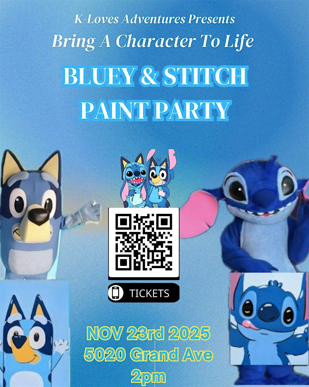 BLUEY & STICH PAINT PARTY